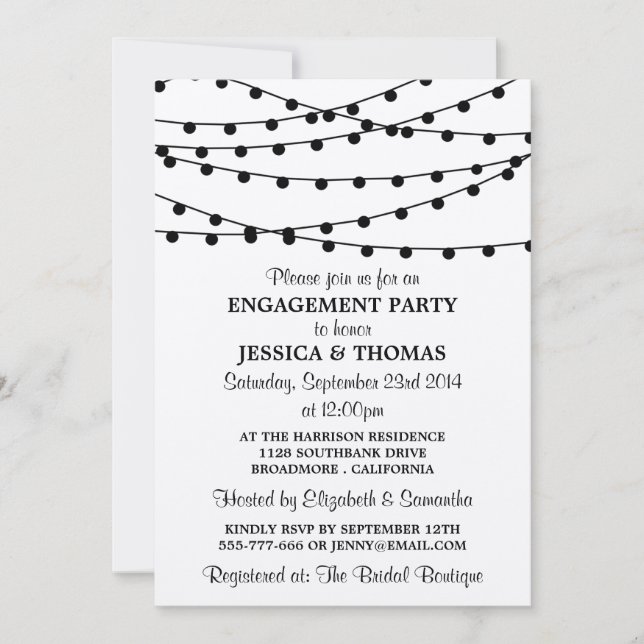 Invitation Éclairage À Chaîne Sur La Partie Rustique D'Engage (Devant)
