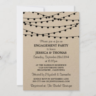 Invitation Éclairage À Chaîne Sur La Partie Rustique D'Engage