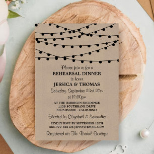Invitation Éclairage À Chaîne Sur Le Dîner De Répétition Mari