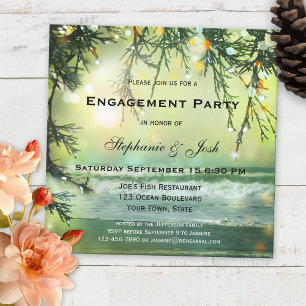 Invitation Éclairage Étincelle Plage Engagement Fête Invitati