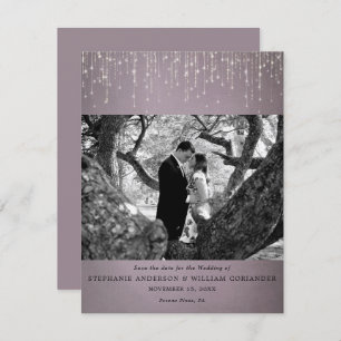 Invitation Éclairage Mauve Photo Enregistrer la date