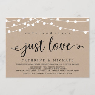 Invitation Éclairages Rustiques À Chaînes De Ferme, Elopement