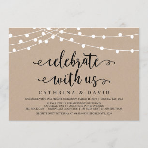 Invitation Éclairages Rustiques À Chaînes De Ferme, Elopement