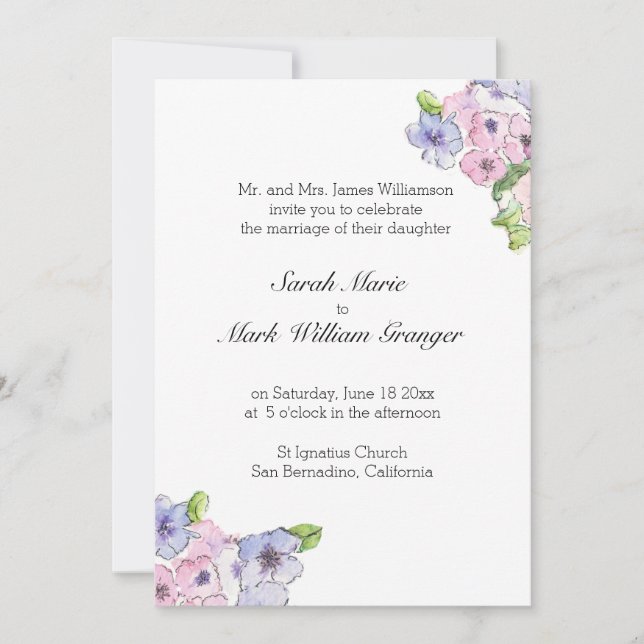 Invitation Éclat de Bleu et de Violet (Devant)