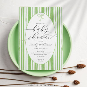 Invitation Eclectique Peint Grandes Baby shower Vert
