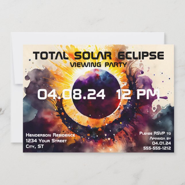 Invitation Eclipse solaire - Partie de visualisation personna (Devant)