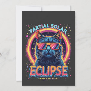 Invitation Éclipse solaire partielle 2025 Cat Kitten