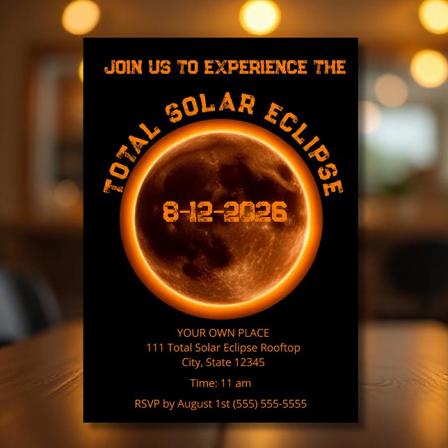 Invitation Éclipse solaire totale 2026 (Total Solar Eclipse 2026 Invitation)