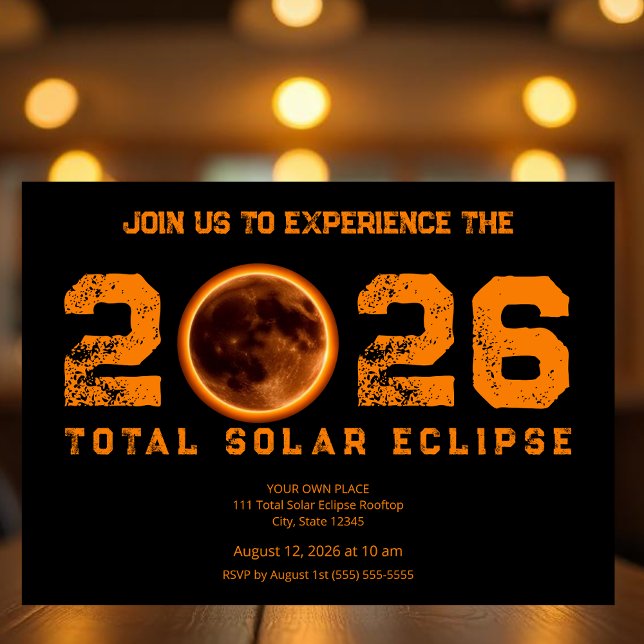 Invitation Éclipse solaire totale 2026 (Total Solar Eclipse 2026 Invitation )