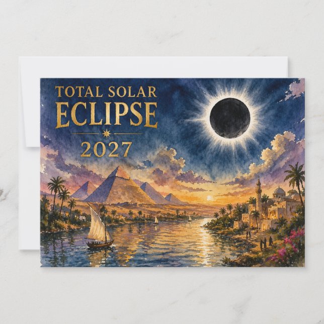 Invitation Éclipse solaire totale de 2027 en Égypte (Devant)