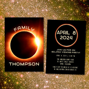 Invitation Éclipse solaire totale de la famille américaine 8 