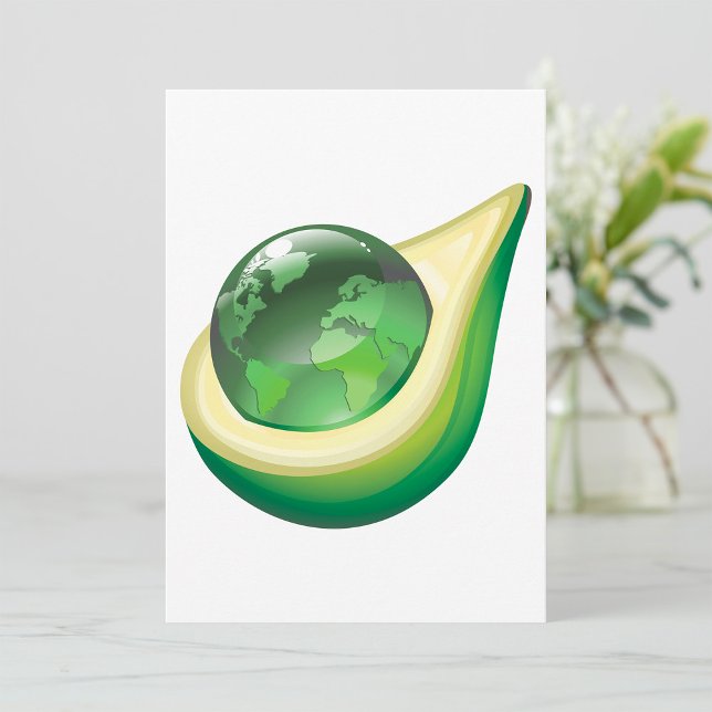 Invitation Eco Earth Avocado Globe Planète durable (Créateur téléchargé)