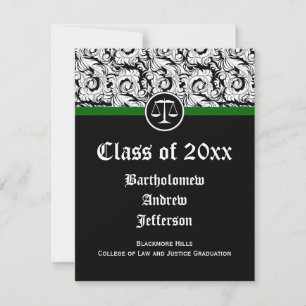 Invitation Ecole de droit de l'échelle de la justice noire/bl