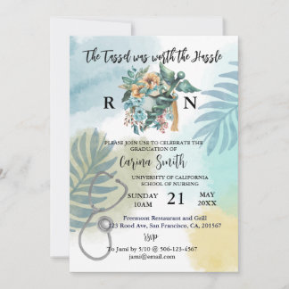 Invitation École de soins infirmiers Diplôme Boho Botanical F