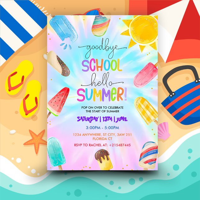 Invitation École Hello Summer Pool Party (Créateur téléchargé)
