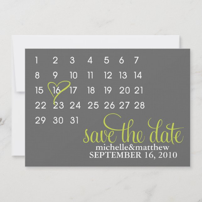 Invitation Économies de calendrier les annonces de mariage de (Devant)