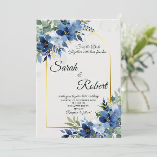 Invitation Économisez la date de mariage à l'arche dorée flor