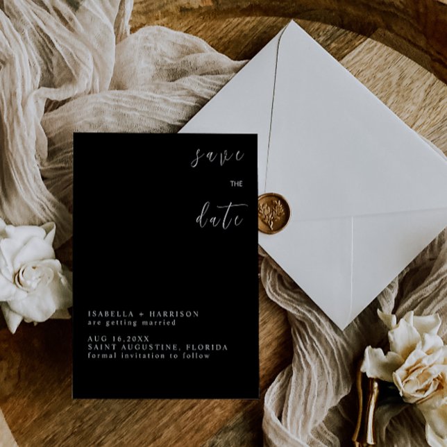 INVITATION ÉCONOMISEZ LA DATE ÉTÉ NOIR&BLANC (Créateur téléchargé)