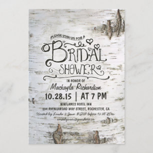 Invitation écorce de bouleau rustique pays nuptiale invitatio