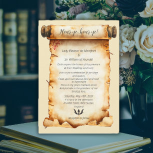 Invitation Écouter Ye Mariage de défilement médiéval