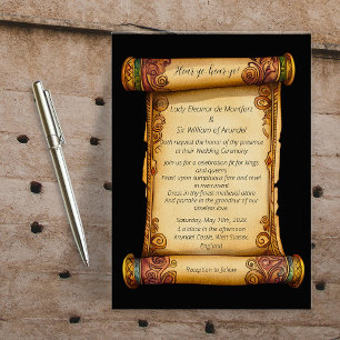 Invitation Écoutez la Proclamation Médiévale Mariage Orné de