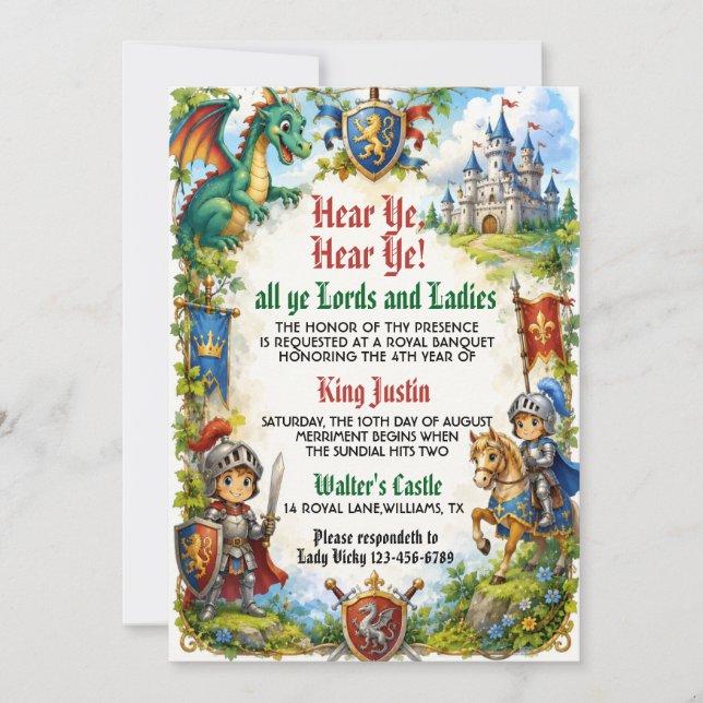 Invitation Écoutez, Ô Annonce Royale de Naissance de la Renai (Devant)
