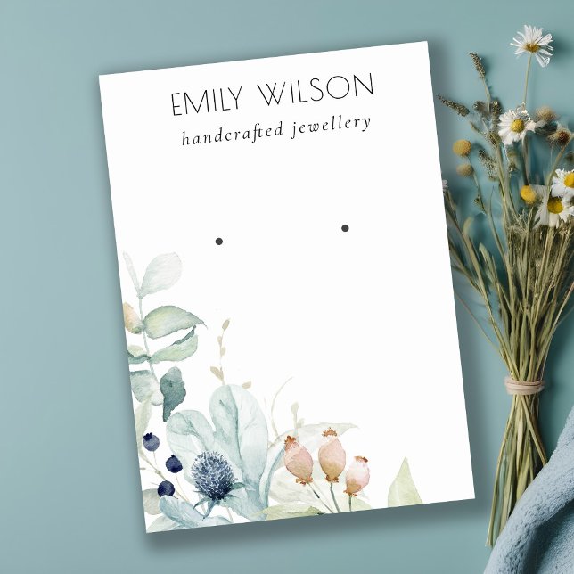 Invitation Écran d'oreille Pastel Blue Green Foliage Bunch (Créateur téléchargé)