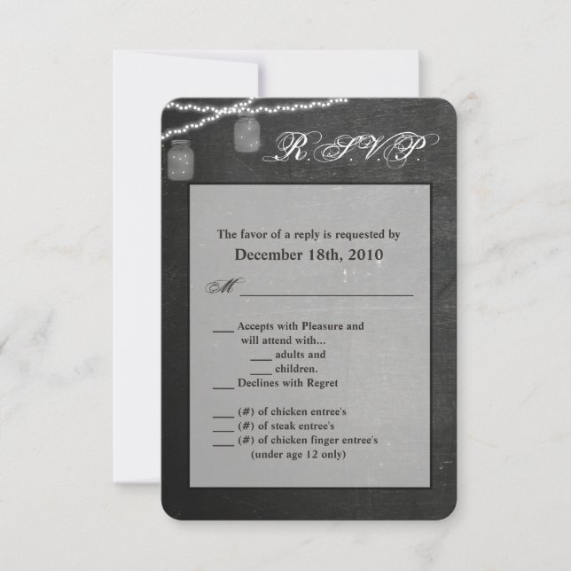 Invitation Écran Lights de la chaîne de caractères Mason Jar  (Devant)