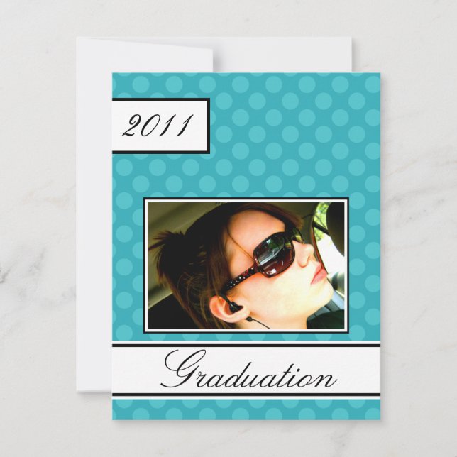 Invitation Écran numérique Turquoise Open House Party Graduat (Devant)