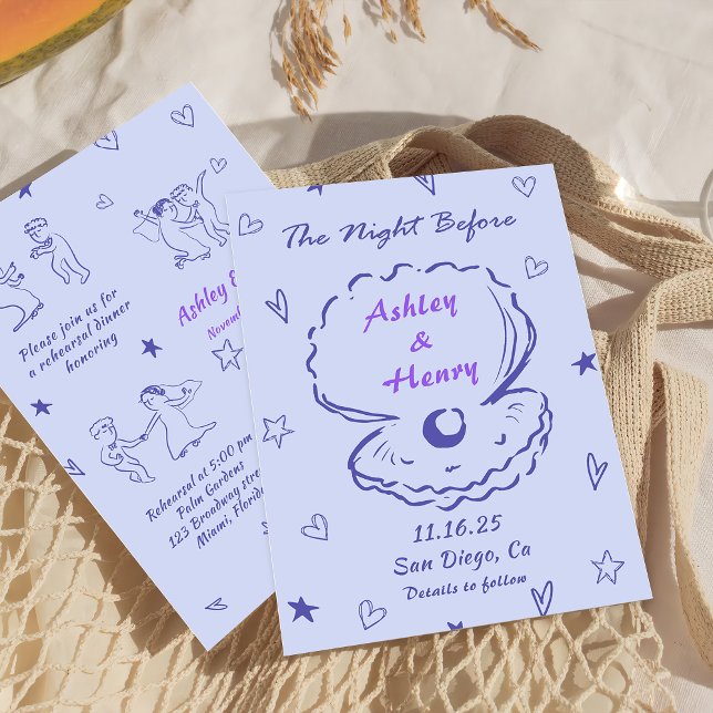 Invitation Écrit À La Main La Nuit Avant Le Dîner De La Répét (Créateur téléchargé)