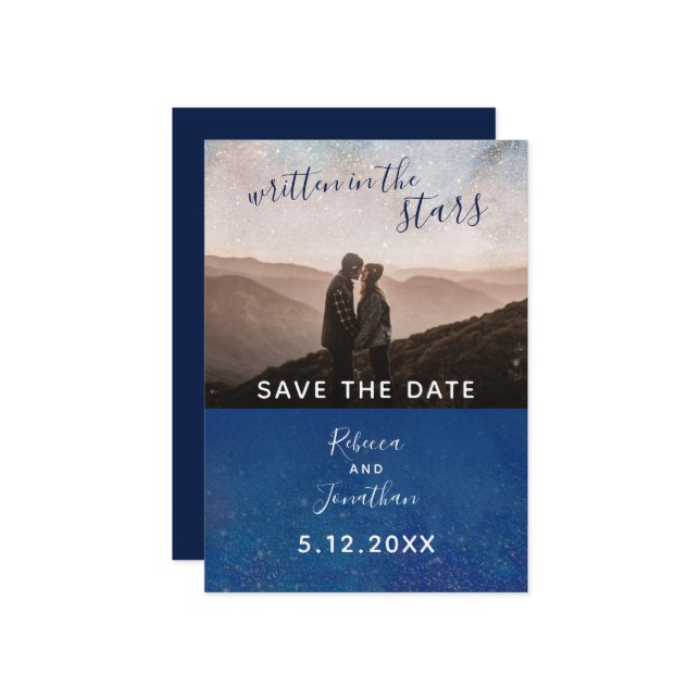 Invitation Écrit dans la galaxie de la marine des étoiles Sau (Devant/Arrière en situation)