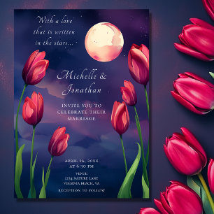 Invitation Écrit dans la Pleine lune des étoiles et Mariage d