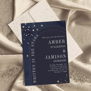 Invitation Écrit dans les Étoiles Céleste Mariage Moody