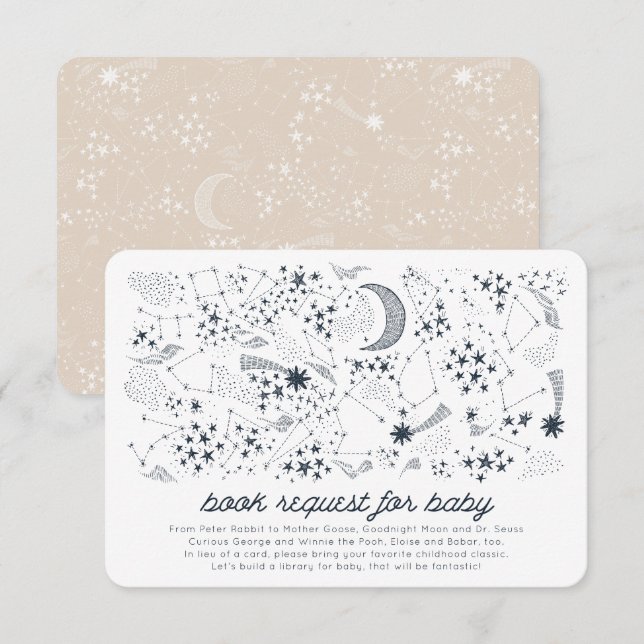 Invitation Écrit dans Stars Couples' Baby Book Demande (Devant / Derrière)