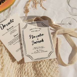 Invitation Écrit main moderne Quirky tout en un Mariage