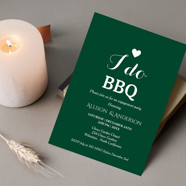 Invitation Écriture blanche moderne i do bbq (Créateur téléchargé)