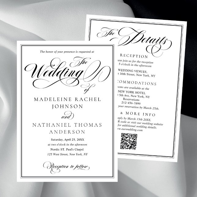 Invitation Écriture calligraphique moderne budget mariage for (Créateur téléchargé)