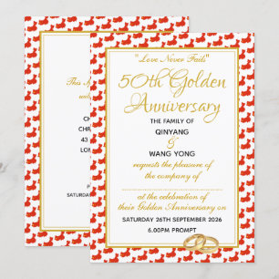 Invitation Écriture chrétienne personnalisée pour le 50e anni