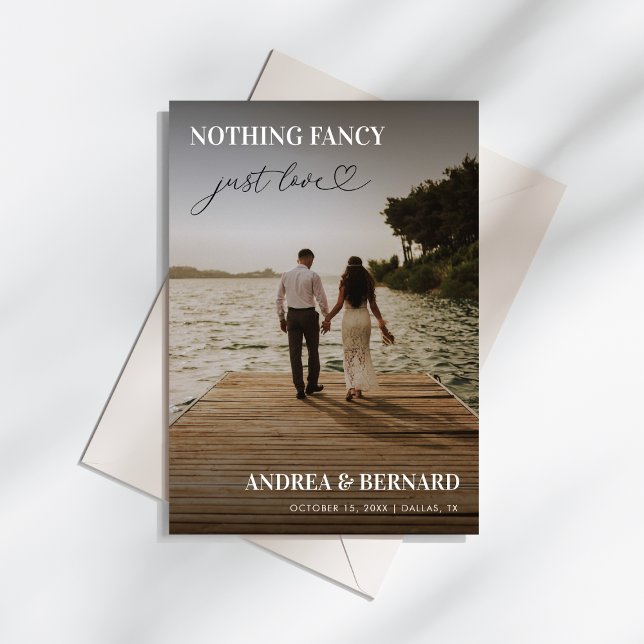 Invitation Écriture de cœur moderne Rien de fantaisiste Juste (Créateur téléchargé)