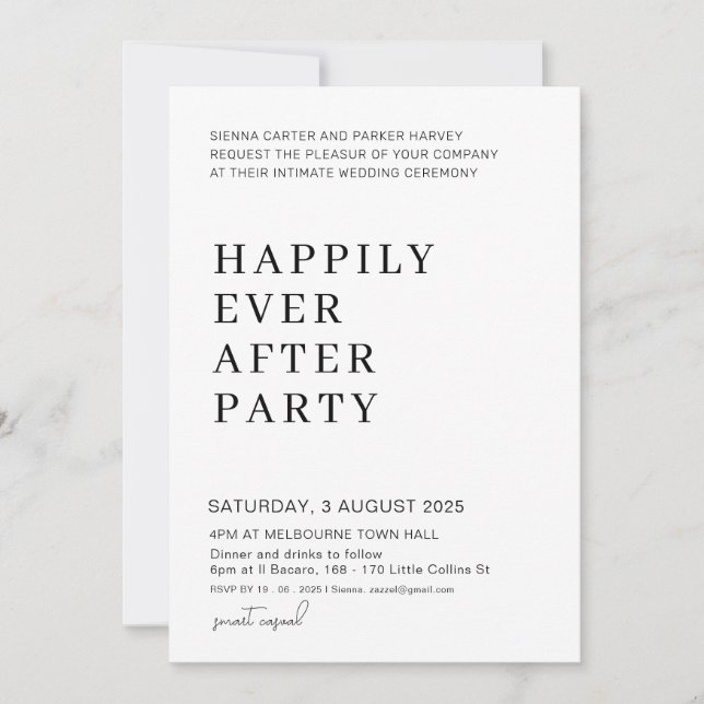 Invitation Écriture fantaisiste pour mariage – Rien de fantai (Devant)