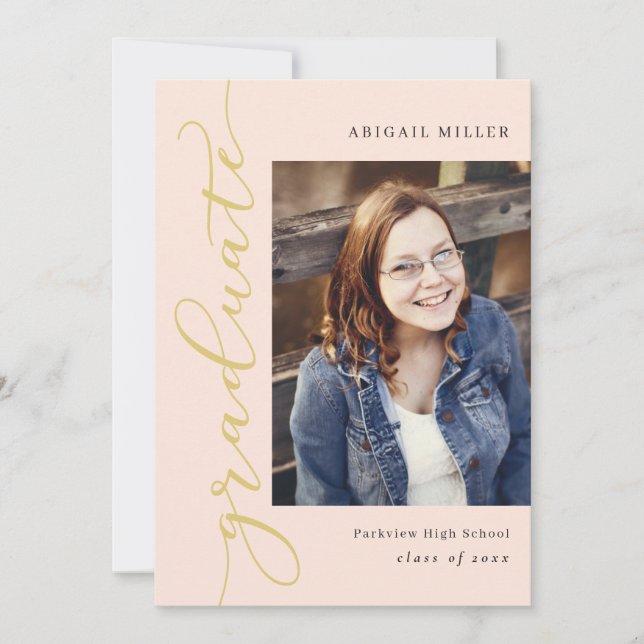 Invitation Écriture latérale Éditable Colour Graduation Invit (Devant)