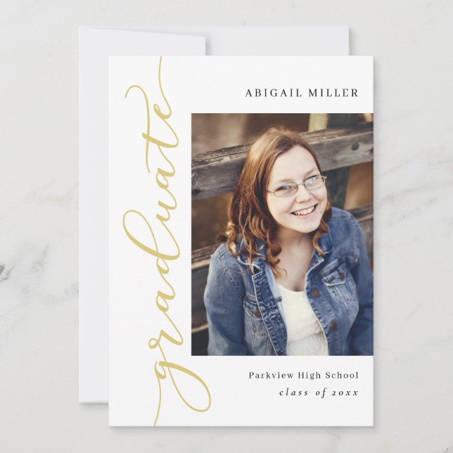 Invitation Écriture latérale Éditable Colour Graduation Invit (Devant)