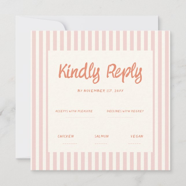 Invitation Écriture Manuelle Pastel Retro Mariage Rsvp Invita (Devant)