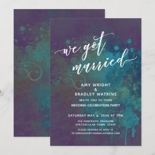 Invitation Écriture manuscrite abstraite colorée Nous nous so