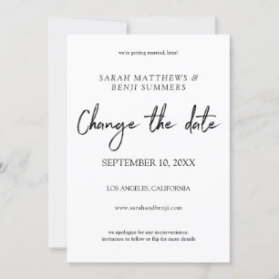 Invitation Écriture manuscrite blanche et noire Modifier la d