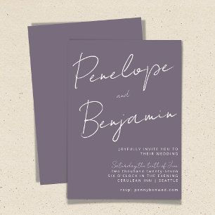 Invitation Écriture manuscrite de script moderne Dusty Mariag