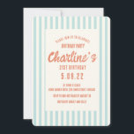 Invitation Écriture manuscrite Pastel Retro 21E Fête Annivers<br><div class="desc">Écriture manuscrite Pastel Retro 21E Anniversaire fête 21</div>