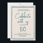 Invitation Écriture manuscrite Retro 50th Birthday Party<br><div class="desc">Écriture manuscrite Retro 50th Birthday Party</div>