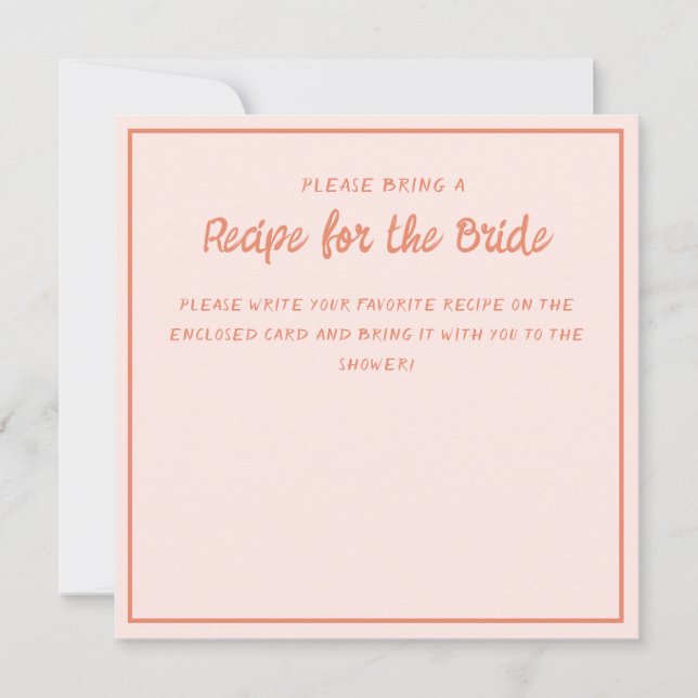 Invitation Écriture manuscrite rose Retro Recette Fête des ma (Devant)