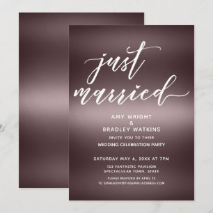 Invitation Écriture Minimale Mariée Juste Sur Or Rose